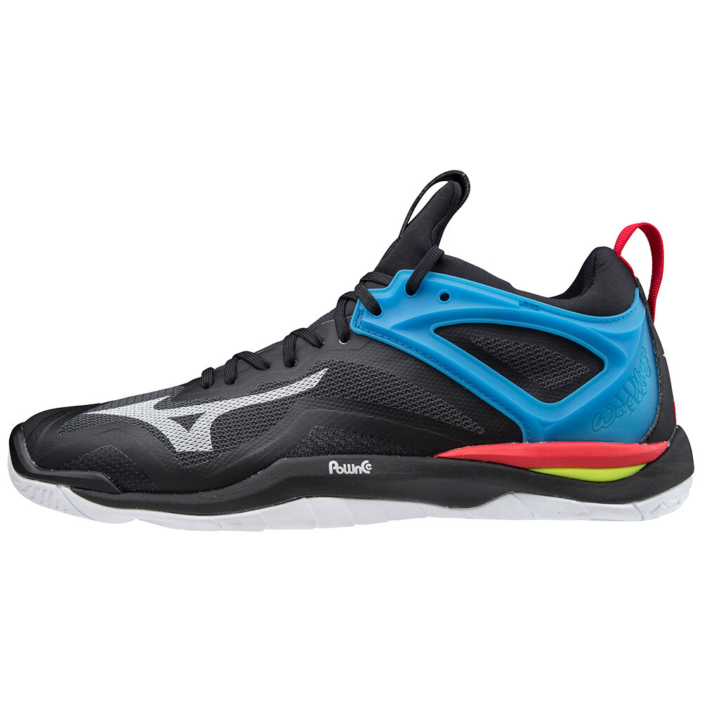 Mens Mizuno Wave Mirage 3 Badminton Shoes Black/White/Blue Philippines (KVHGAY980)